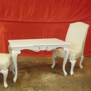 Silla de comedor de caoba, muebles franceses de Japón, tapizado en color blanco - Product Image 6