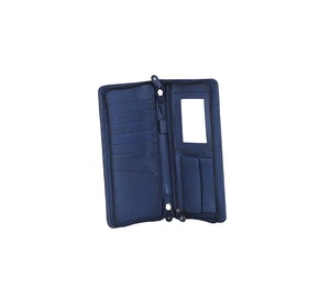 Portefeuille de voyage en cuir véritable, personnalisé, bleu, long, meilleure vente, - Product Image 1