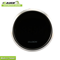 Nouvelle horloge numérique universelle IGauge 52 mm à LED bleue pour tableau de bord de voiture, IP67, 12V/24V, avec cadre chromé en acier inoxydable, certifiée CE