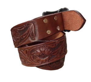 Cinturón Occidental de Cuero Vacuno Unisex para Uso Formal e Informal, para Hombres de Negocios/Cowboys con Hebilla de Cobre - Product Image 3