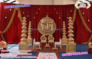 Mandap de mariage royal indien doré, ensemble de mandap de mariage, fabricant, nouveau design de mandap de mariage à vendre, LOS ANGELES - Product Image 5
