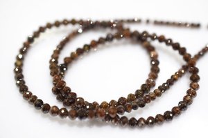 Collar de Cuentas de Diamantes Naturales Marrones de Alta Calidad, de 2 mm a 3 mm, Collar de Cuentas de una Sola Hilera - Product Image 4