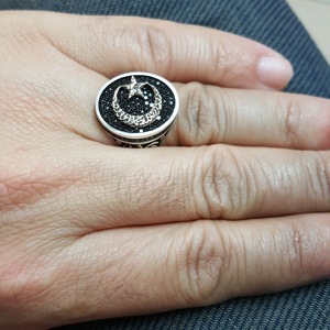 925K Sterling Silver Ottoman Turkish <b>Men</b> <b>Ring</b> Star Crescent <b>Ring</b> Model6 - Product Image 5
