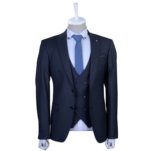 Venta caliente traje de boda de moda para hombres 3 piezas traje ajustado traje gris para hombres de primera clase - Product Image 1