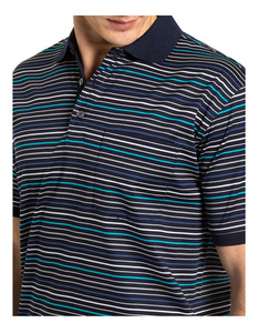 Polo d'été pour hommes coupe ajustée design de base avec broderie logo rayure imprimé coton à manches courtes golf décontracté nouvel arrivage - Product Image 4