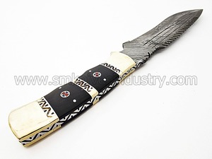 ทำด้วยมือดามัสกัส13.9นิ้วล่าสัตว์มีดที่มีสไตล์พร้อมไฟล์ทำงาน (Sm33) - Product Image 6