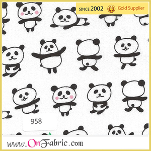<strong>Cute</strong> Cartoon Panda <strong>Print</strong> Woven Organic Cotton <strong>Fabrics</strong> India - Product Image 2