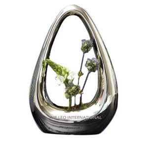 แจกันดอกไม้ขัดเงาอลูมิเนียมโลหะสำหรับแขวนผนังโต๊ะรับประทานอาหารห้องนั่งเล่นห้องนอนบ้านโรงแรมร้านอาหารแจกัน - Product Image 1