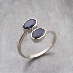 ศิลปะ925สเตอร์ลิงเหลี่ยมเพชรพลอย Iolite แหวนเครื่องประดับขายส่งแฟชั่นแหวนเงิน - Product Image 2