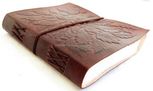 Qualité supérieure B5 taille Antique marron cuir Journal fait à la main en relief homme conception sangle fermeture pour journal écriture journalisation - Product Image 4