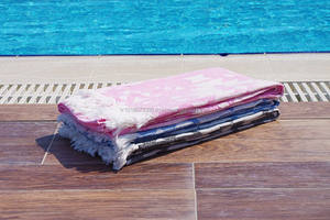 PEST-KLM-PNK double couche Kilim impression Hammam serviette taille adulte couleur rose coton matériel Dobby Style turc fait bain plage utilisation - Product Image 6