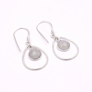 Wholesale Gemstone Rainbow <b>Moonstone</b> Silver Plated Drop & Dangle Handmade Fashion <b>Earrings</b> Jewelry - Product Image 1