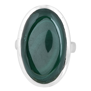 Anillo de Plata de Ley 925 con piedras preciosas de malaquita verde ovalada, joyería elegante, clásico, chapado en plata, anillo de moda para Unisex - Product Image 2