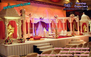 Scène de mariage indo-canadienne, grand décor de scène de mariage anglais, élégant décor de scène de réception avec panneau de porte, Atlanta - Product Image 5