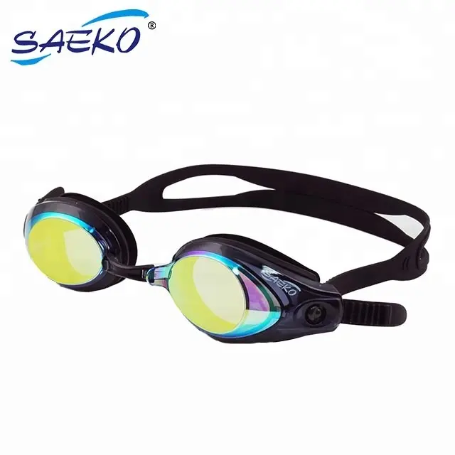 Occhiali da nuoto Anti-appannamento professionale SAEKO lenti a specchio per visione ampia protezione da occhiali in Silicone per adulti alla moda