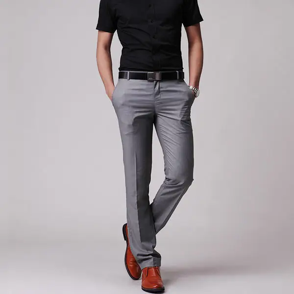 Tenue habillée pour homme, nouveau pantalon décontracté, coupe droite longue, article tendance
