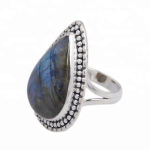 Anillo personalizado de Plata de Ley 925, diseños de piedra grande Eternity Vermeil para mujeres, anillos de labradorita Natural para hombres, ocasión de boda - Product Image 3