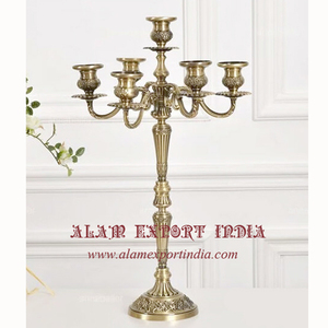 Nuevo último diseño antiguo plata cobre negro oro blanco repujado candelabros en forma personalizada y diseño personalizado - Product Image 2