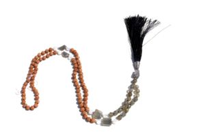 สร้อยคอ Bradorite Rudraksha 108เม็ด,สร้อยคอหินคริสตัลบำบัดจากธรรมชาติมาลาสำหรับเล่นโยคะ - Product Image 4