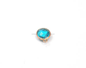 Hecho a mano de moda forma ovalada 18K chapado en oro solo doble fianza para cuarzo azul piedra preciosa bisel conector latón - Product Image 3