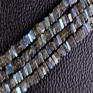 Cuentas Heishi de forma cuadrada lisa de labradorita Natural de hebra larga de 16 ", piedras preciosas de Fuego Azul genuino, fabricación de piedras de jardín, joyería - Product Image 2