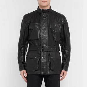 Chaqueta de cuero con cinturón ajustada, chaqueta de cuero genuino, ropa de mujer 2025, chaquetas de mujer, Vintage primavera Otoño, piel de oveja Real - Product Image 1