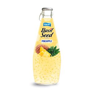 Vietnam OEM ODM Basil Seed Drink 8 Brix Fruit Flavor in 290ml Glass <b>Bottle</b> - Product Image 2