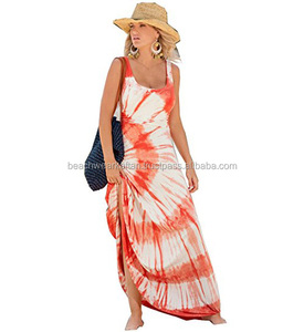 Nueva colección de vestidos de picnic para ropa de mujer Rayon Tie Dye Maxi Dress - Product Image 1