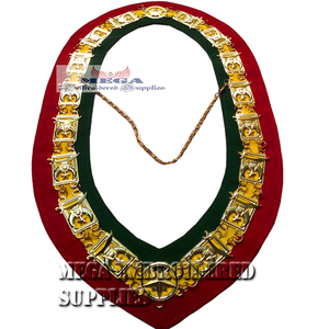 Collar de Cadena de Imitación de Cuero Bordado con Pedrería para Regalia Masónica del Santuario - Product Image 3