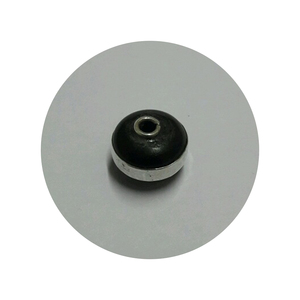 Cuenta de madera redonda con borde de Plata de Ley 925 - Product Image 1