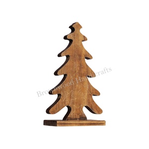 อุปกรณ์ตกแต่งต้นคริสต์มาสทำจากไม้รูปทรงต้นไม้แขวนอุปกรณ์ตกแต่งคริสต์มาสสำหรับวันหยุดและงานรื่นเริง - Product Image 1