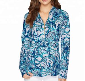 Vente en gros de haute qualité Unique Animal Imprimé Dames Blouses/hauts Décontracté Imprimé à manches longues Éléphant Imprimé Top Fabricant - Product Image 2