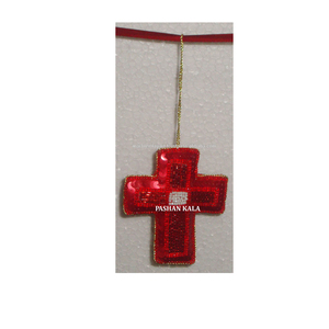 Adorno Navideño Triangular Moderno de Alta Calidad Bordado a Mano - Product Image 1