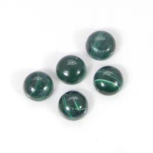 5 Pcs थोक cabochon मैलाकाइट 7x7mm दौर cabochon फैक्टरी थोक रत्न