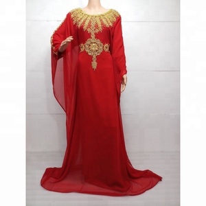 Muslim Islamic Clothing for <b>Women</b> Moroccan Beaded Red <b>Kaftans</b> Dress Perfect for Wedding <b>Kaftan</b> Abaya Dubai Style <b>Kaftan</b> Dress - Product Image 1