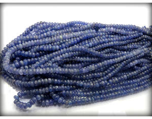 สร้อยคอลูกปัดทรงกลมเจียระไนจากแร่แทนซาไนต์ธรรมชาติ - Product Image 2