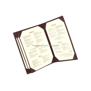 Porte-menu en cuir PU personnalisé format A4, dossier de menu de restaurant en cuir durable, produit d'hôtel, état neuf, personnalisé - Product Image 1