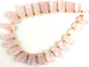 Gema de cuarzo rosa Natural, forma rectangular brillante, Rosa rugosa, hecha a mano, fabricación de cuentas de joyería de alta calidad - Product Image 2