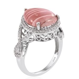 แหวนเงินแท้สีเงินออปซอลจากกัมพูชาเซอร์คอนแพลตตินั่มสีชมพูออสเตรเลีย - Product Image 2