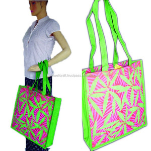 Sac fourre-tout de plage et de shopping en toile de jute grande taille avec motif floral personnalisé, poignées en coton doux, poche intérieure et grande capacité - Product Image 2
