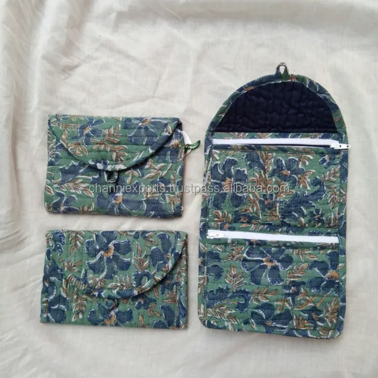 Красивая хлопковая стеганая складная сумка для украшений с застежкой-молнией и пуговицами, цветная печать, для путешествий, пляжные сумки