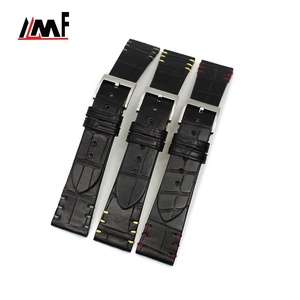 สายนาฬิกาแฟชั่นหนังจระเข้กึ่งด้านสีดำ น้ำตาล เขียว เทา แดงเบอร์กันดี ดีไซน์ใหม่ล่าสุด พร้อมตะขอแบบเข็มขัด - Product Image 5