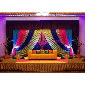 Décors colorés brillants pour Mehndi Stage Mariage royal Décors colorés Derniers rideaux conçus USA - Product Image 1