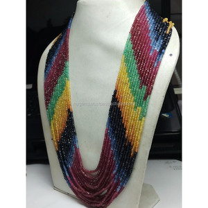 Perles rondes en forme de saphir multi de haute qualité pierres précieuses en vrac exclusives pour la fabrication de bijoux au prix de gros - Product Image 3