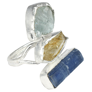 Jolies bagues en argent Sterling 925 de forme brute, vente en gros de bijoux en argent - Product Image 3