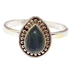 Bagues en argent Sterling 925 en Labradorite en forme de poire, bijoux en argent 925 en ligne - Product Image 2