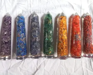 Haute qualité fait à la main sept Chakra Orgone baguette de guérison ensemble pierres précieuses amour Agate écologique Feng Shui décoration de la maison Orgonite - Product Image 1