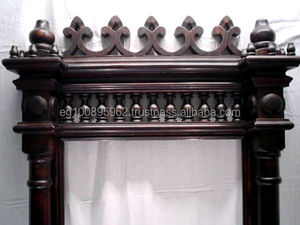 Espejo árabe enorme de estilo antiguo W24 con marco tallado a mano para uso de consola decorativa - Product Image 2