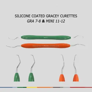 Silikon beschichtete Gracey Kü rette 7/8 und Mini 11/12 Set Dental Parodontal Scaler