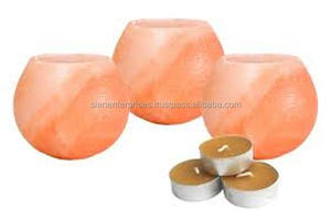 Bougeoir boule de pierre de sel de l'Himalaya par Sian Enterprises matériau organique pour la promotion décoration de la maison mariages - Product Image 4